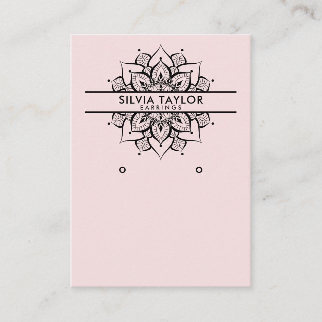 Mandala craft paper Earring display card (Front)