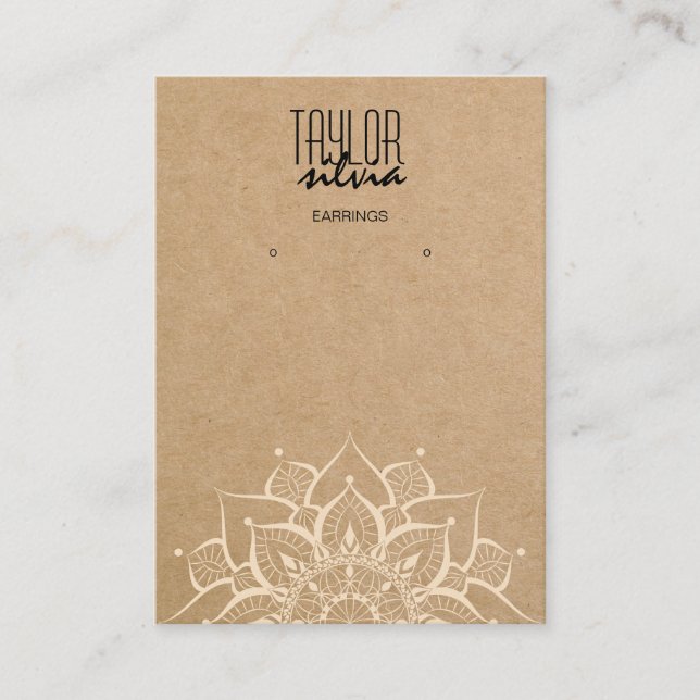 mandala craft paper Earring display card (Front)