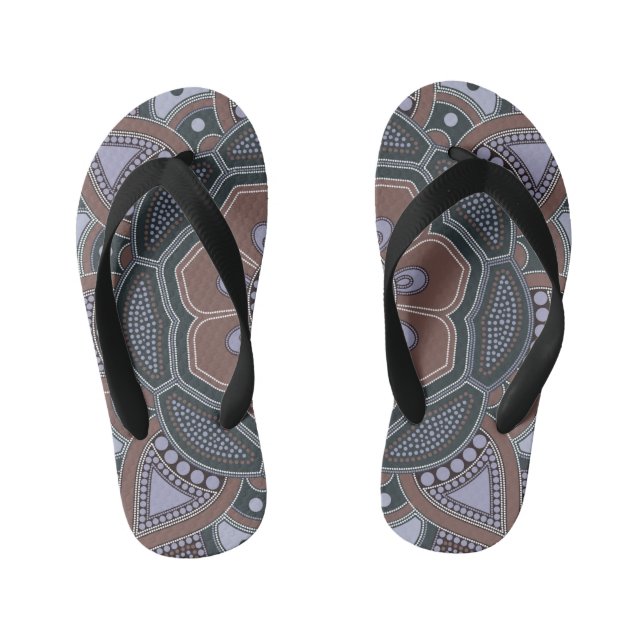 Mandala Creation, all points for one 6 Kid's Jandals (Footbed)