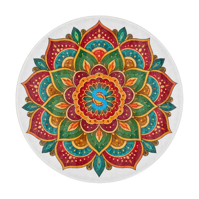 Mandala Custom Initial Cutting Board (Front)