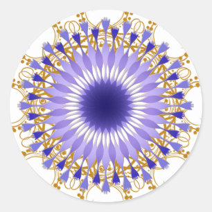 Mandala Damask Lotus Flower Art Classic Round Sticker