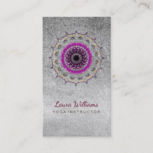Mandala Damask Lotus Flower Meditation Holistic Business Card