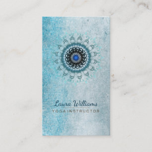 Mandala Damask Lotus Flower Meditation Holistic Business Card