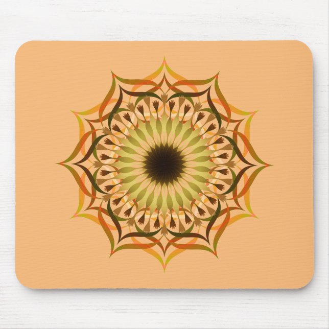 Mandala Damask Lotus Flower Yoga Art Elegant Mouse Pad (Front)