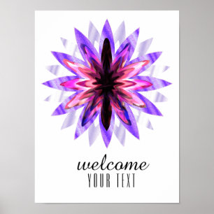 Mandala Damask Welcome Lotus Flower Art Elegant Poster
