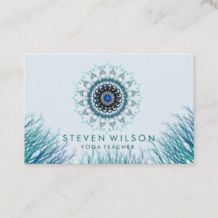 Mandala Damask Yoga Holistic Meditation Massage Business Card