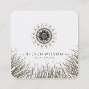Mandala Damask Yoga Holistic Meditation Massage Square Business Card