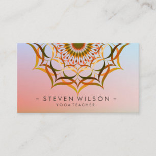 Mandala Damask Yoga Lotus Flower Meditation Business Card