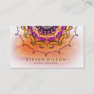 Mandala Damask Yoga Meditation Holistic Massage Business Card