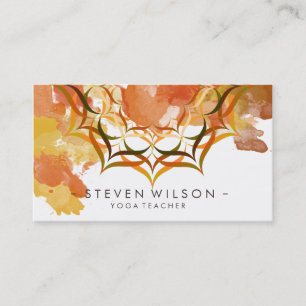 Mandala Damask Yoga Meditation Holistic Massage Business Card