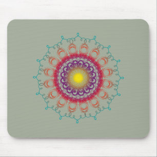 Mandala Damask Yoga Meditation Holistic Mouse Pad
