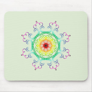 Mandala Damask Yoga Meditation Holistic Mouse Pad