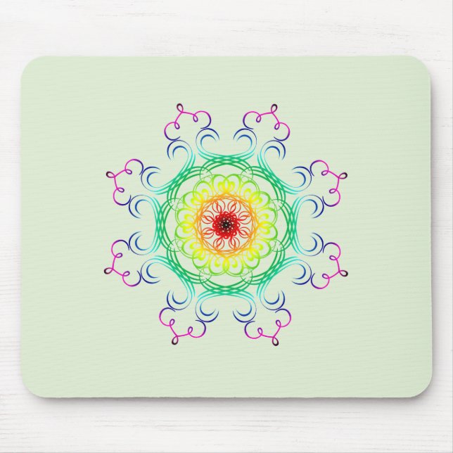 Mandala Damask Yoga Meditation Holistic Mouse Pad (Front)