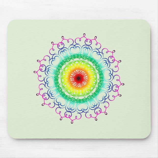 Mandala Damask Yoga Meditation Holistic Mouse Pad (Front)