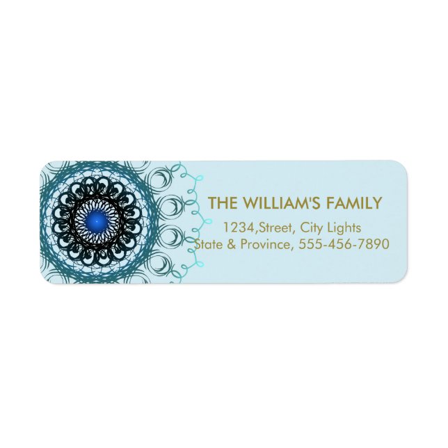 Mandala Damask Yoga Meditation  Return Labels (Front)