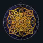 mandala dartboard<br><div class="desc">mandala, gold, blue, baroque, elegant, pattern indians, wedding, flowers</div>