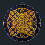 mandala dartboard<br><div class="desc">mandala, gold, blue, baroque, elegant, pattern indians, wedding, flowers</div>