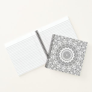 Mandala decoration black white ornamental abstract notebook
