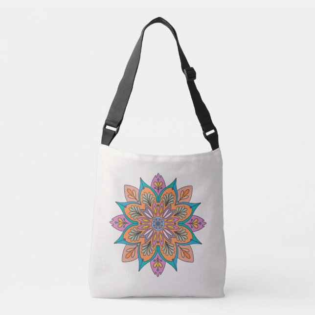 Mandala Decorativo de la India  Crossbody Bag (Front)
