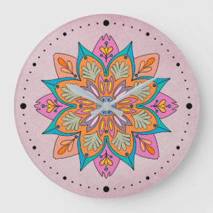 Mandala Decorativo de la India  Large Clock