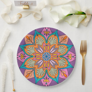 Mandala Decorativo de la India  Paper Plate