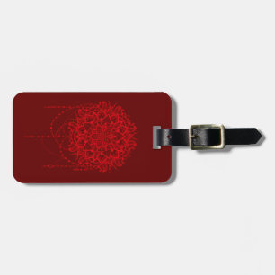 Mandala design burgundy Indian Luggage Tag