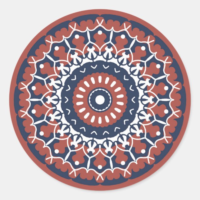Mandala Design classic round sticker (Front)