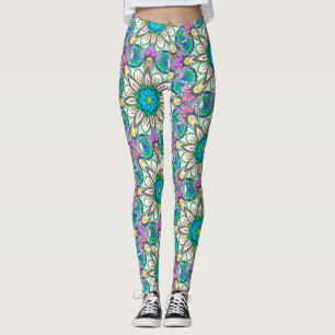 Mandala Design, Flower Power! Leggings