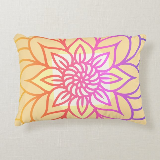 Mandala Design Light colour Decorative Cushion (Front)