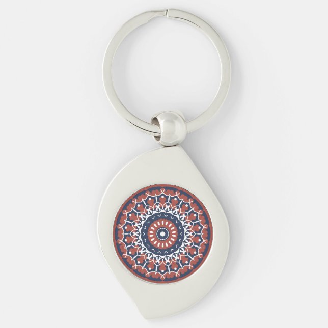 Mandala Design metal keychain (Front)