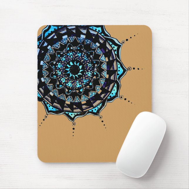 Mandala Design Mouse Pad (With Mouse)