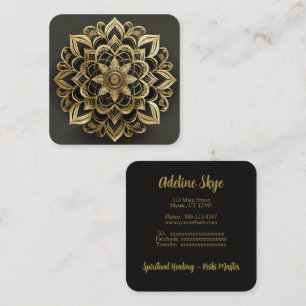 Mandala design square business card