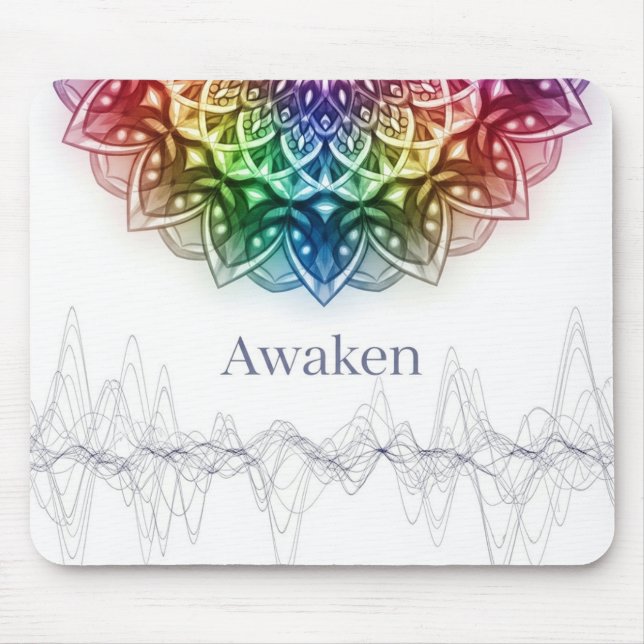 Mandala design with a calming, glowing energy mouse pad (Front)