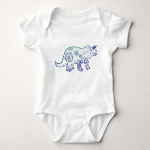 Mandala Dinosaur Drawing Baby Bodysuit