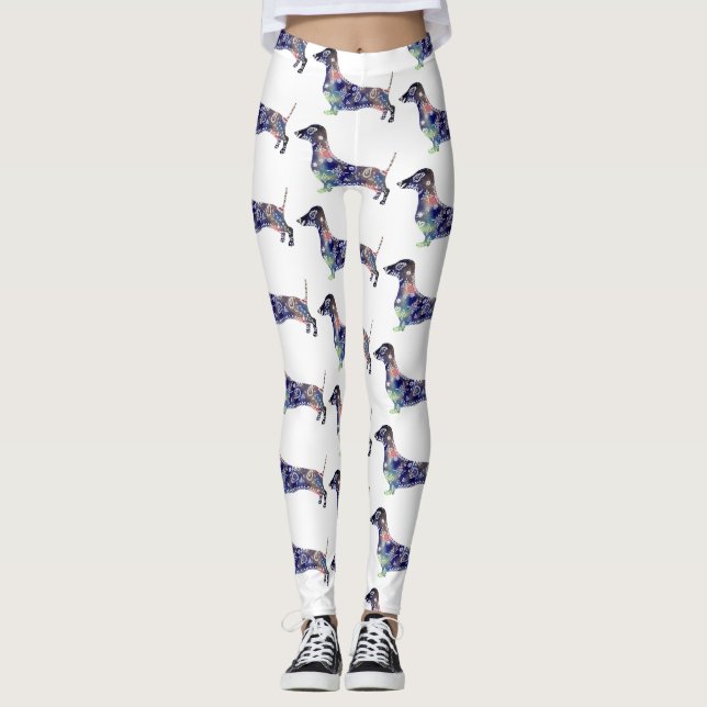 Mandala Dog Art Custom Leggings (Front)