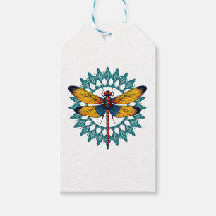 Mandala Dragonfly - Lotus Flower Insect Lover Ento Gift Tags