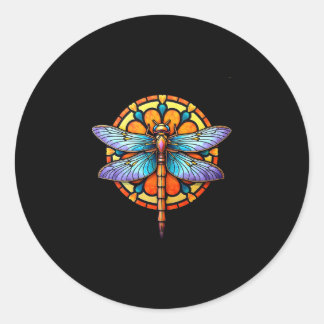 Mandala Dragonfly Luminous Sacred Geometry Spiritu Classic Round Sticker