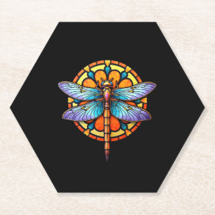 Mandala Dragonfly Luminous Sacred Geometry Spiritu Paper Coaster