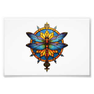 Mandala Dragonfly Luminous Sacred Geometry Spiritu Photo Print