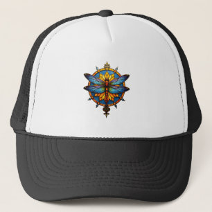 Mandala Dragonfly Luminous Sacred Geometry Spiritu Trucker Hat