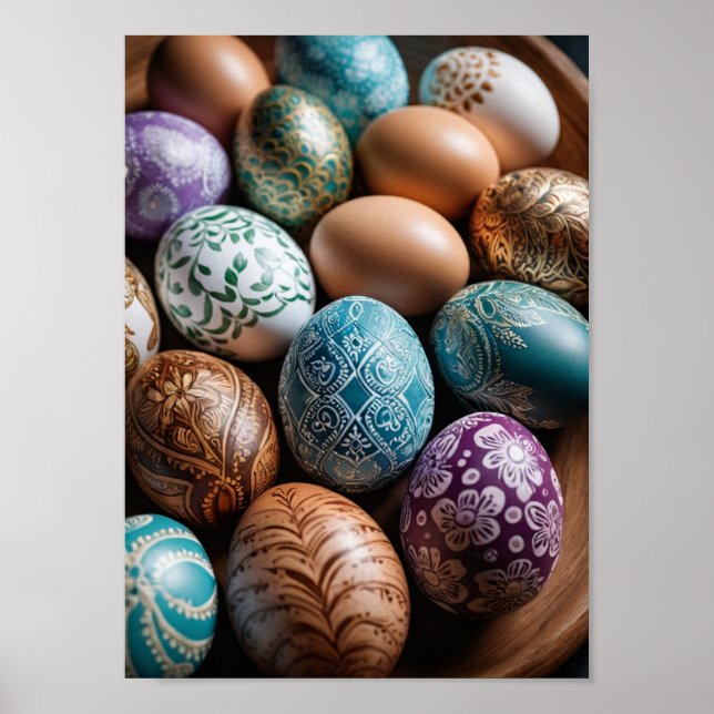 Mandala Egg – Intricate Boho Floral Design Poster (Front)