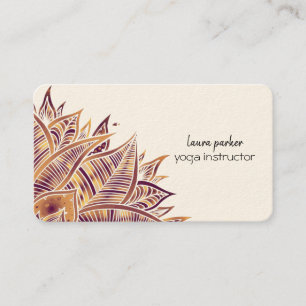 Mandala Elegant Boho Paisley Floral Art Yoga Busin Business Card