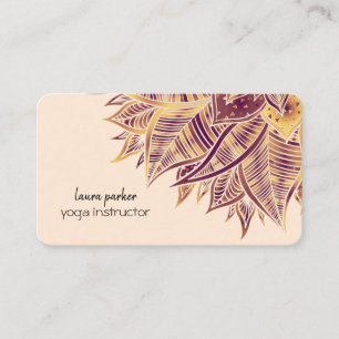 Mandala Elegant Boho Paisley Floral Art Yoga  Business Card