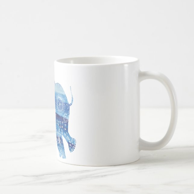 Mandala Elephant  Art  White 325 ml  Classic Mug (Right)