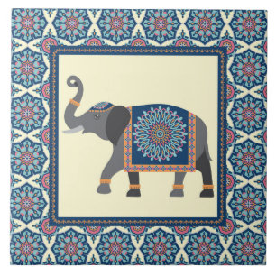 Mandala Elephant Design Tile