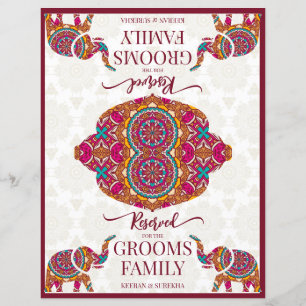 Mandala elephant Indian wedding reserved sign