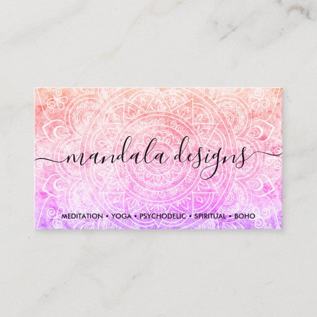 Mandala Essential Oils Spa Bohemian Spiritual Business Card (Front)