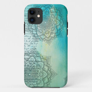 Mandala fancy Script Teal Turquoise Case-Mate iPhone Case