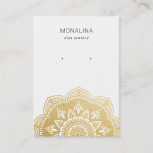 Mandala Faux Gold Foil Earring Jewellery Display Business Card