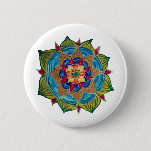 Mandala Fleur Round Badge (Front)